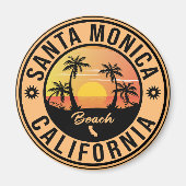 Santa Monica California Sunset Vacation Souvenirs Magneet (Voorkant)