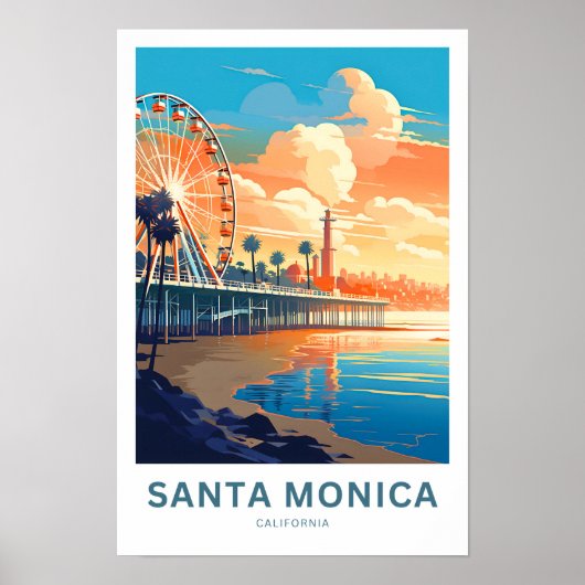 Santa Monica California Travel Print (Voorkant)