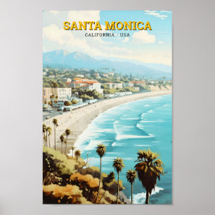 Santa Monica California Verenigde Staten Vintage T Poster