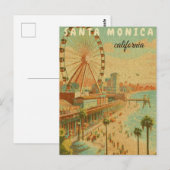 Santa Monica California Vintage Travel CL Briefkaart (Voorkant / Achterkant)