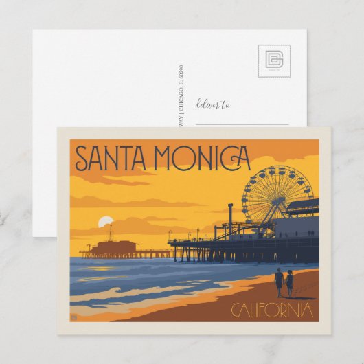 Santa Monica, Californië Briefkaart (Voorkant / Achterkant)