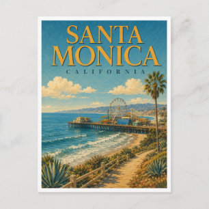 Santa Monica Californië Ocean Pier GeoSaga Briefkaart