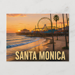 Santa Monica Californië Pier Kust Reis Cadeau Briefkaart