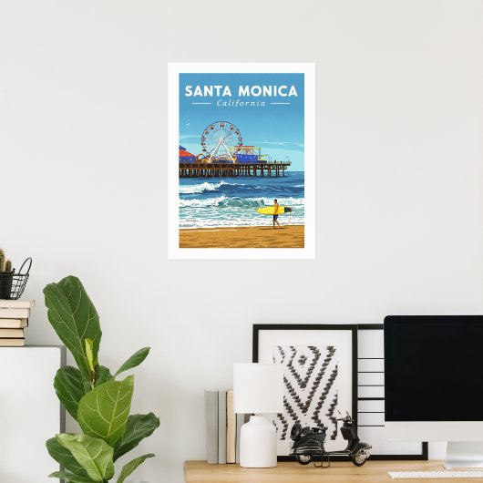  Santa Monica Californië Poster (Thuiskantoor)