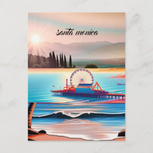 Santa Monica Californië Reisansichtkaart, Californ Briefkaart