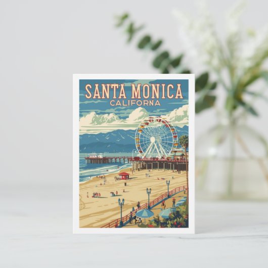 Santa Monica Californië Verenigde Staten Beroemde Briefkaart (Staand voorkant)