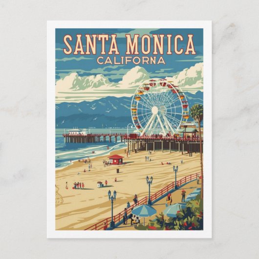 Santa Monica Californië Verenigde Staten Beroemde  Briefkaart (Voorkant)