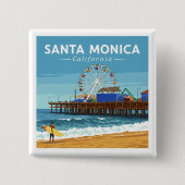  Santa Monica Californië Vierkante Button 5,1 Cm (Voorkant)