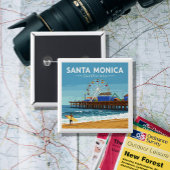  Santa Monica Californië Vierkante Button 5,1 Cm
