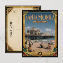 Santa Monica Californië Vintage Art Deco Goud