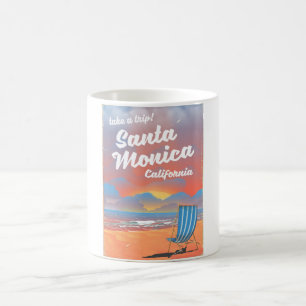Santa Monica Californië vintage strandposter Koffiemok