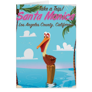 Santa Monica Cartoon retro reisposter