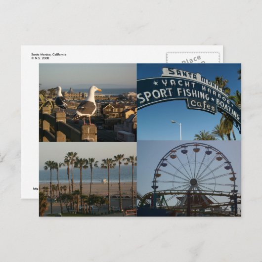 Santa Monica Collage Briefkaart (Voorkant / Achterkant)