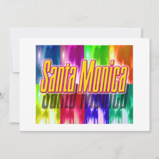 "Santa Monica" Colorful Palms Invitation Kaart (Voorkant)