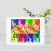 "Santa Monica" Colorful Palms Invitation Kaart (Staand voorkant)