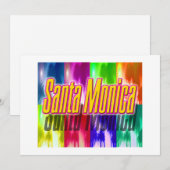 "Santa Monica" Colorful Palms Invitation Kaart (Voorkant / Achterkant)