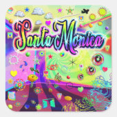 Santa Monica "Cool Energy"-Sticker Vierkante Sticker (Voorkant)