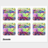 Santa Monica "Cool Energy"-Sticker Vierkante Sticker (Vel)