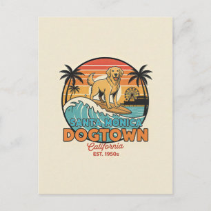 Santa Monica “Dogtown” CA Retro jaren 50 Briefkaart