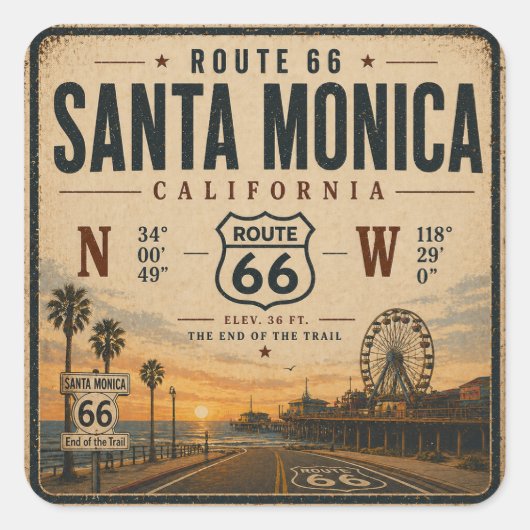 Santa Monica Eind Trail Sticker (Voorkant)