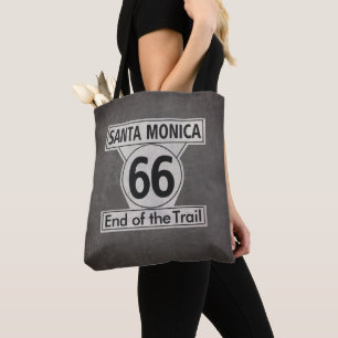 Santa Monica End van de Trail Route 66 Tote Bag