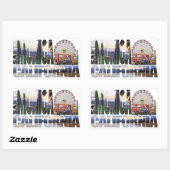 Santa Monica logo bloemen pier strand Rechthoekige Sticker (Vel)