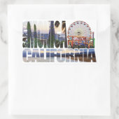 Santa Monica logo bloemen pier strand Rechthoekige Sticker (Tas)