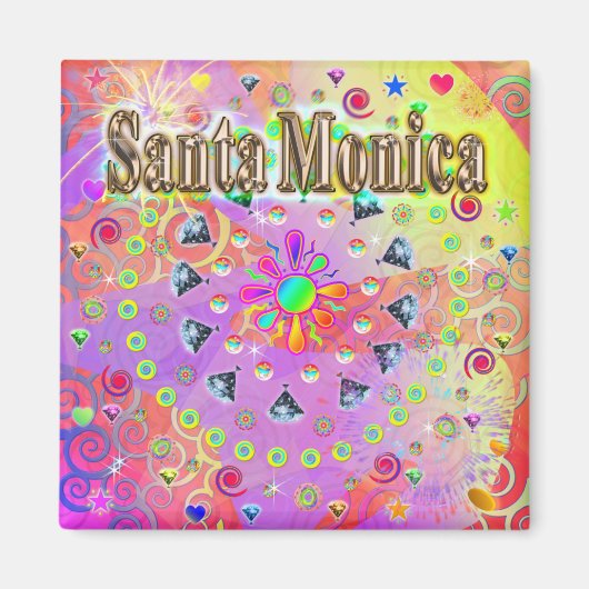 Santa Monica Lucky Golden Magnet (Voorkant)
