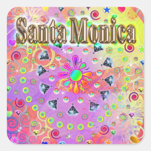 Santa Monica Lucky Golden Sticker (Voorkant)