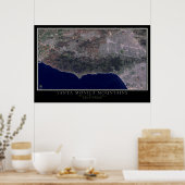 Santa Monica Mountains California Satellite Map Poster (Keuken)