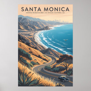 Santa Monica Mountains Vintage Reisposter Poster