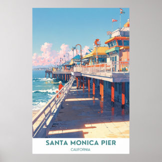 Santa Monica Pier - Attracties in Californië Poster