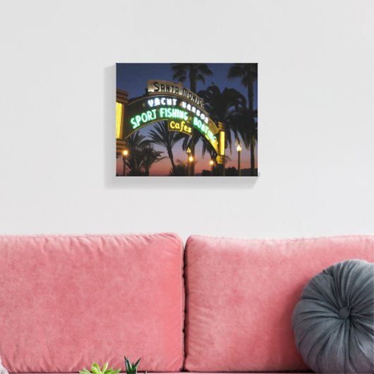 Santa Monica Pier bij Sunset Canvas (Insitu (Woonkamer))
