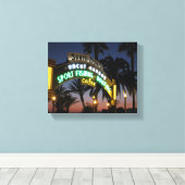 Santa Monica Pier bij Sunset Canvas Afdruk (Insitu (Houten vloer))