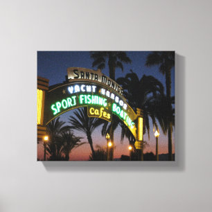 Santa Monica Pier bij Sunset Canvas Afdruk