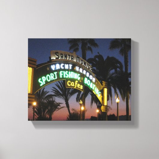 Santa Monica Pier bij Sunset Canvas Afdruk (Voorkant)