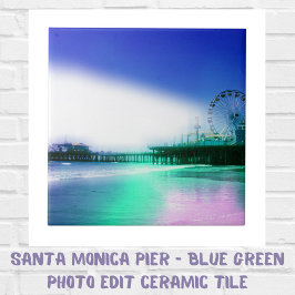 Santa Monica Pier - Blauwe groene foto bewerken Tegeltje