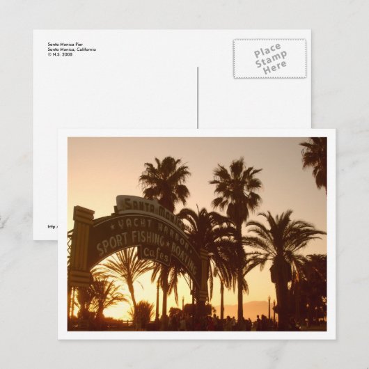 Santa Monica Pier Briefkaart (Voorkant / Achterkant)