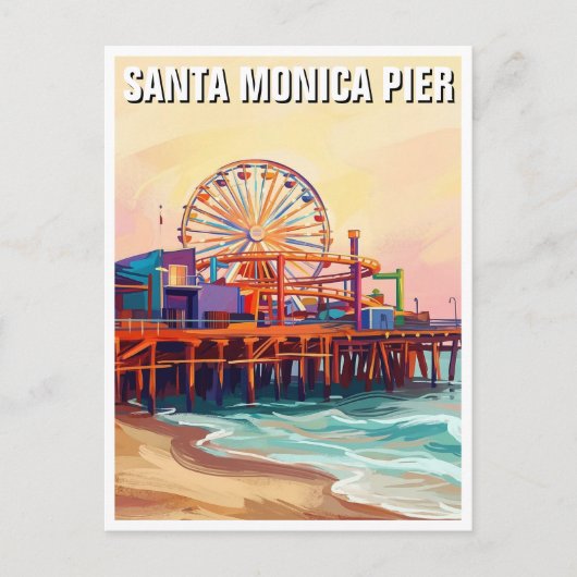 Santa Monica Pier Briefkaart (Voorkant)