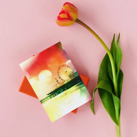 Santa Monica Pier - Bursting Colors Foto bewerken Briefkaart