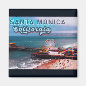 Santa Monica Pier Ca USA Retro Souvenirs 80s Magneet (Voorkant)