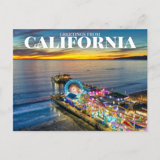 Santa Monica Pier, CA, VS Briefkaart (Voorkant)