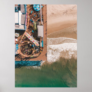SANTA MONICA PIER, CALIFORNIA - AERIAL UITZICHT POSTER