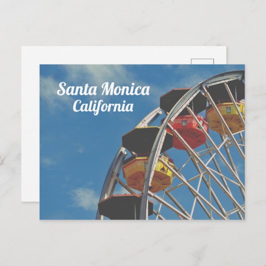 Santa Monica Pier California  Ferris Wheel Briefkaart (Voorkant / Achterkant)