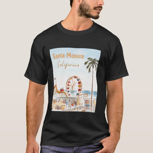 Santa Monica Pier California lange mouw T-shirt (Voorkant)