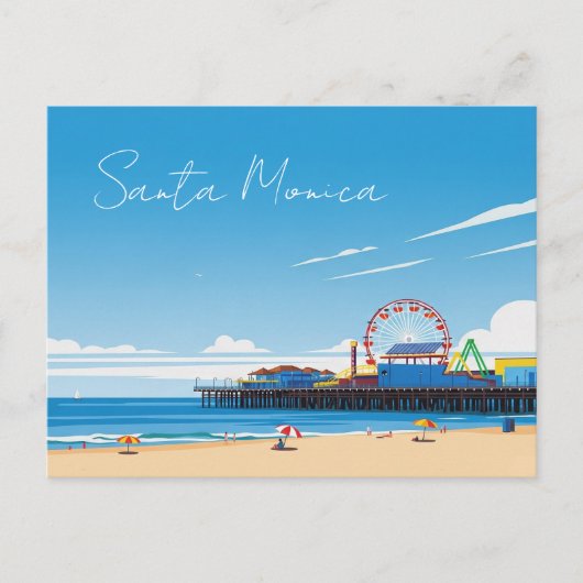 Santa Monica Pier California Los Angeles Briefkaart (Voorkant)
