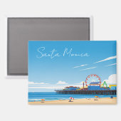 Santa Monica Pier California Los Angeles Magneet (Voorkant / Achterkant)