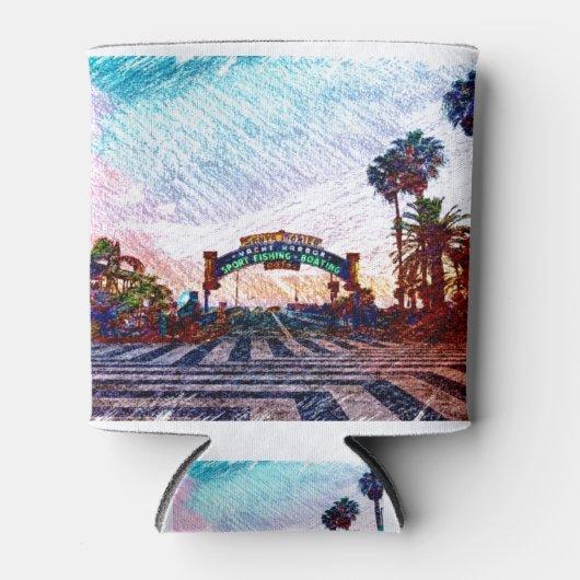 Santa Monica Pier Color Blikjeskoeler (Voorkant)