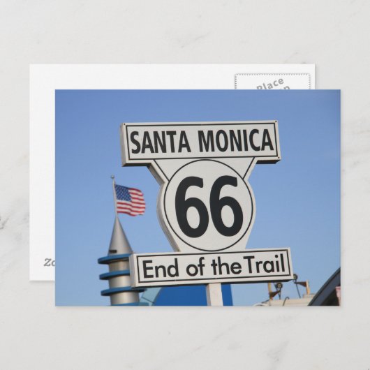 Santa Monica Pier - Einde van het spoor Briefkaart (Voorkant / Achterkant)