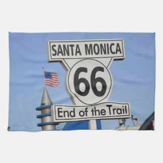 Santa Monica Pier - Einde van het spoor Theedoek